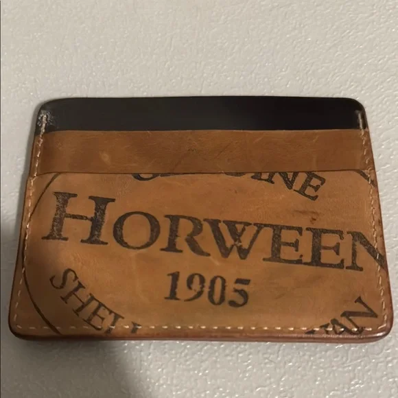 Brown Reverse Shell Leather Card Holder - Picture 1 of 2